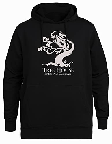 Kwantees Tree House Brewing Co Unisex Eco Hooded Jacket Black, Black/White, XXL
