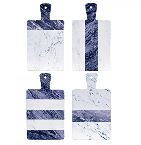 Set de 4 Tablas de Cortar Retro Decorativas de Cerámica Cenefas. Utensilios Cocina. Menaje. Decoración Hogar. Regalos Originales. 36 x 20,50 x 1 cm