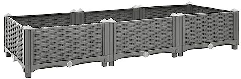 LAPOOH Lit surélevé 120x40x23 cm Polypropylène,Bordure Pierre,Kit Gabion,Gabion Jardiniere