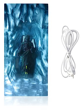 sculokic Große Epoxidharz Tischlampe,Tauchen Figur Epoxidharz Lampe,Schwarz Taucher und Jesus Epoxidharz-Holzlampe,Nachtlicht für DIY-Handwerk, Party, Hochzeit,Büro-Schlafzimmer-Dekorationen