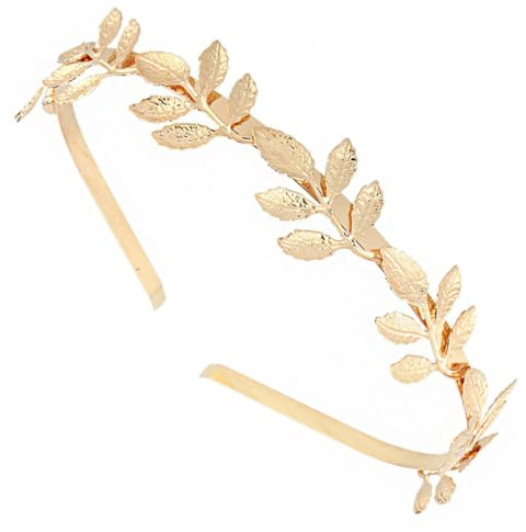 scicent Hair Accessories for Girls Roman Goddess Leaf Branch Headband Dainty Bridal Hair Bands Crown Head Dress Boho Women Alice Band Wedding Gold 6912