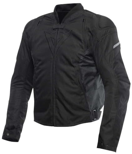 Dainese - Avro 5 Tex Jacket, Stoff-Motorradjacke mit Schulterprotektoren, Mann, Schwarz/Schwarz/Schwarz, 48