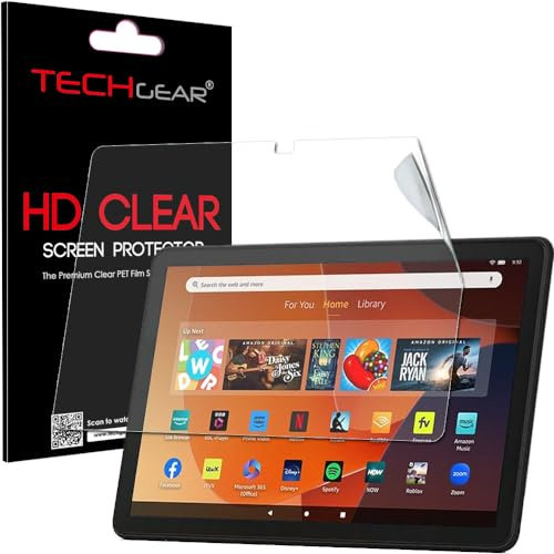 TECHGEAR Screen Protectors for New Amazon Fire HD 10 / HD 10 Kids (2023 / 13th Generation) [New EASY-FIT] CLEAR Edition Screen Protector Guard Covers