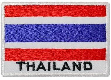 Thailand Flag Embroidered Iron On Patch Applique Bangkok Sawasdee Patch Pattaya Phuket