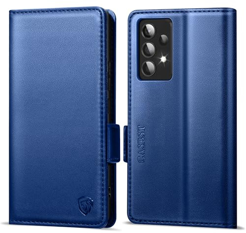 CASBST Handyhülle für Samsung Galaxy A52/A52s 4G/5G Hülle Premium Leder Schutzhülle Klappbar mit Kartenfach Ständer Magnet Handytasche mit RFID Flip Case Klapphülle für Samsung A52/A52s Royalblau