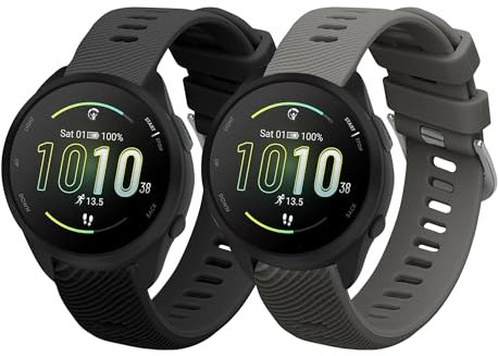 kwmobile 2X Sportarmband kompatibel mit Garmin Forerunner 165 / Forerunner 165 Music Armband - Fitnesstracker Band Set aus TPU Silikon