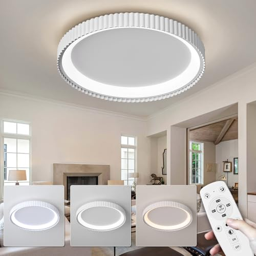 DIHUA LIGHTING LED Dimmbar Wohnzimmer Deckenleuchte Schlafzimmerlampe mit Nachtlicht Funktion, 36W Deckenlampe für Schlafzimmer, Wohnzimmer, Büro,Esszimmer, Küche 50cm