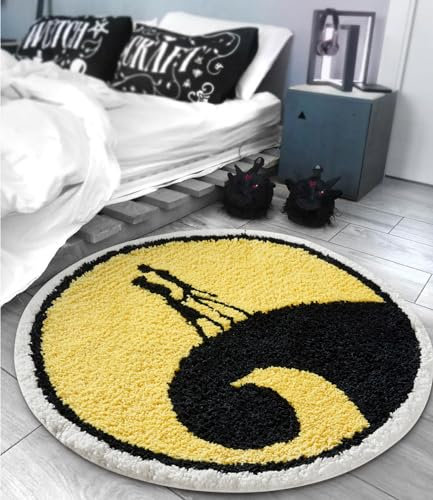 Teppich, Vintage, Spirale, 91 cm, rund, Überwurf, Teppich, gruselig, Gothic, niedlich, Halloween, Badezimmerteppich, Badematte, rutschfest, waschbar, Halloween, ästhetisch, kleiner Schlafzimmerteppich