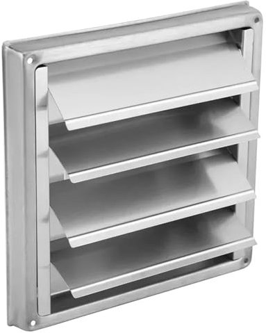 EKalgretrA Soffit Vents 125/150mm Stainless Steel Air Vent Duct Grill Wall Square Tumble Air Outlet Dryer Extractor Ventilation Cover Fan Outlet(125MM)