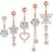 5 Stück Bauchnabelpiercing Rosegold Bauchnabelpiercing 10mm Stablänge Bauchnabelpiercing Chirurgenstahl mit Strass Bauchnabelpiercing Titan Clip Bauchnabelpiercing Herz Geschenk für Frauen Schmuck.