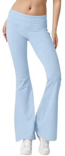 EJIMUQO Pigiama Donna Cotone Pantaloni Capri Camicia Jeans Lunga Donna Pantaloni Donna Yoga Pilates Pantaloni Donna Cargo con Tasche Laterali con Cerniera Pantaloni Harem Donna Bianchi