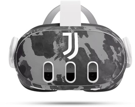 Head Case Designs Offizielle Juventus Football Club Monochromes Verspritztes Kunst Vinyl Haut Aufkleber kompatibel mit Meta Quest 3