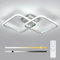 Osairous Lámpara de Techo Regulable 50W 5625LM, Plafon LED Techo con Mando a Distancia, 3000K-6500K, Luz de Techo LED Salon Plateado para Salón Dormitorio Cocina, 64CM