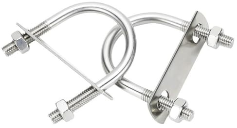 5 Set Bügelbolzen U Bolzen M6*51mm Edelstahl Bügelschraube U Förmige Schrauben Gewindebügel mit Mutter Platte U-Bügel Rohrschellen Metall Rundrohrschelle für Auto Rohr Abschleppen Befestigung