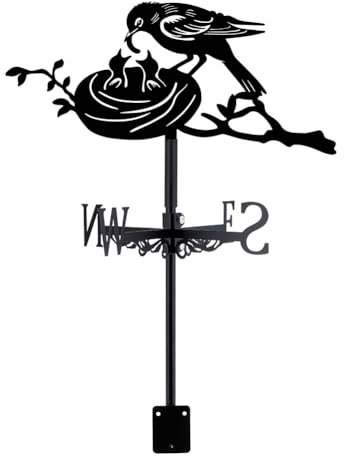 SUPERDANT Wetterhahn Vogelnest Wetterfahne Vogelfütterung Wetterfahnen Metall Wetterfahne Weathervane Für Garten Bauernhaus Dekorative Windrichtung Im Freien Eisen Wetterfahnen Für Den Hof