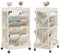 UMDONX Mobiles Bücherregal mit Rad 6 Ebenen Metall Rollwagen, Büroregal Kinder Bücherwagen Zeitschriftenständer Abnehmbarer Aufbewahrungs Organizer Großer Kapazität (Beige)