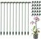 Nogeqi 10 Stück Pflanzenhalter 27 cm Pflanzenstütze Klein Rankhilfe für Zimmerpflanzen mit 20 Orchideenklammern Pflanzen Stütze Solide Pflanzenstab Schützen vor Neigung für Orchideen Blumen Pflanzen