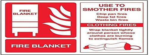 V Safety Fire Blanket Id Fire Extinguisher Sign - 200mm x 150mm - Self Adhesive Vinyl