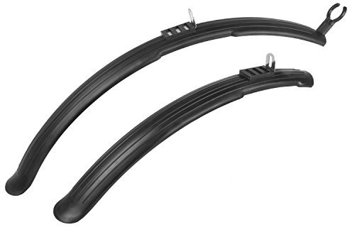 M-Wave Mud Max Eco 26 Schutzblech-Set,Set für Hinterrad und Vorderrad, Variable Steckbefestigung, seitliche Versteifungen, schwarz