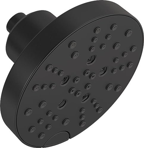 Delta 52668-BL UniversalShoweringComponents H2Okinetic 5-Setting Raincan Shower Head, Matte Black