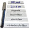 50+ Magnetschilder Magnetstreifen Magnet-Etiketten beschreibbar/abwischbar - in WEIß - als Namensschilder Lageretiketten für Lager Werkstatt Kühlschrank, Größe: 2 x 8 cm, Stückzahl: 50 Stück