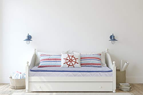 NEU !! *BLEU* Unterbett Merino Wolle Unterbett Reversibel/Schurwolle/Matratzen-Topper/Matratzen-Auflage/Matratzen-Schoner (100 x 200 cm)