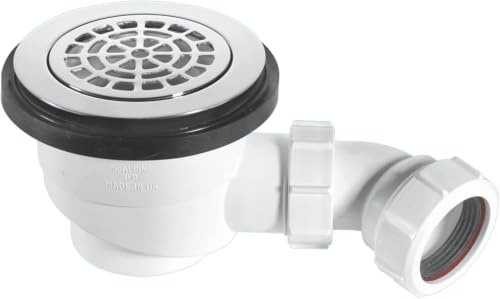 McAlpine ST90CPB-P 90mm x 50mm Water Seal Shower Trap with 1½ BSP Outlet and Removable 110mm Flange