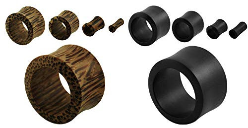 Flesh Tunnel Holz 4er Set Piercing Ohrdehner Ohrplug 5mm