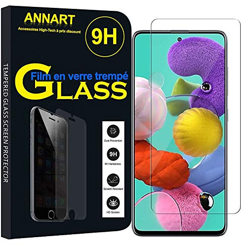ANNART Protecteur d'écran pour Samsung Galaxy A51 6.5 SM-A515F [1 Pièce] Film Protection écran en Verre trempé pour Samsung Galaxy A51 6.5 SM-A515F - Transparent