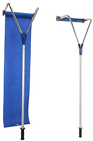 HENGGE Élimination de la Neige du Toit Pelle de Neige Râteau à Neige Outil réglable Pelle à Neige Roues en Aluminium avec Tissu Oxford pour Aider à éliminer la Neige sur Le Toit,Bleu