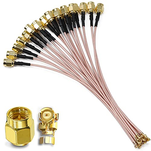 TUOLNK Cable SMA a IPX SMA Macho a IPX Cable coaxial RG178 U.FL a SMA Enchufe Cable de extensión de antena WiFi 5 piezas 6 pulgadas (15 cm) para tarjetas de red Módulo PCI