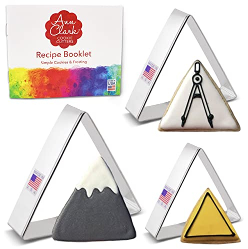 Triangle Cookie Cutters 3-Pc. Set Made in the USA by Ann Clark, 4, 3.5, 3 Shapes