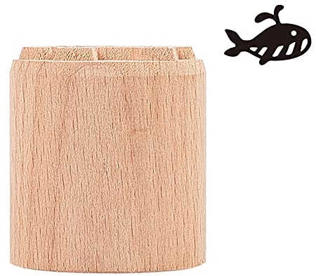 OLYCRAFT Holzstempel 35mm Walform Holz Ton Stempel Siegelstempel Niedliche Säule Holzstempel Tragbare Naturholzstempel Für Valentinstag Geburtstagsgeschenk Aus Ton