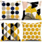 GYISANA 4er Set Dekorativ Kissenbezug Baumwolle Leinen Kissenhülle Dekokissen Sofakissen für Couch, Auto, Schlafzimmer 45x45 cm (Gelb Geometrie)