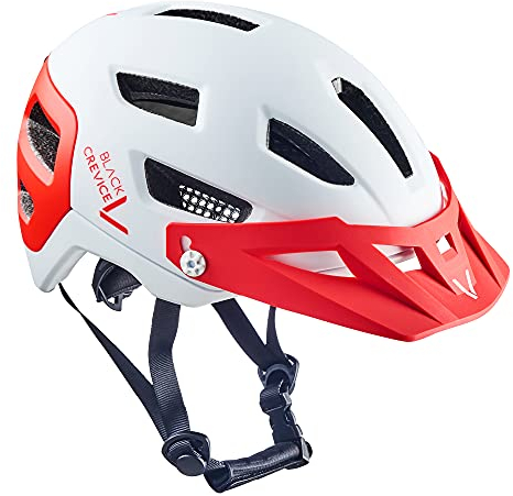 Black Crevice MTB Fahrradhelm, White/red, S/M (54-58cm)…