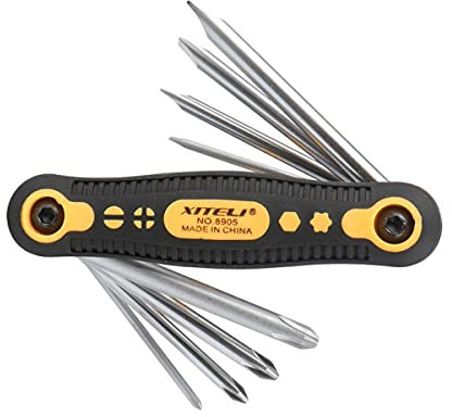 8PCS Precision Screwdriver Set Multifunctional Folding Repair Tool Kit Phillips Screwdriver Tool Kit (Black Yellow)