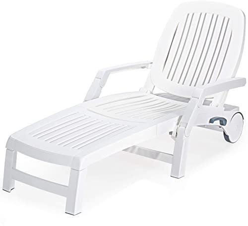 FADELU Chaise Longue extérieure Piscine en Plastique Chaise de Plage