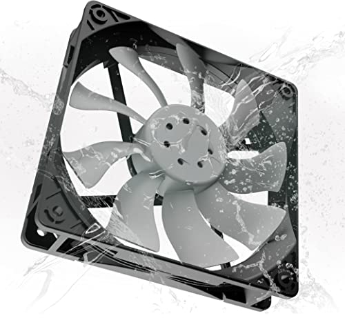 Akasa Otto SF12, IP68 étanche à l'eau et à la poussière, Ventilateur de Refroidissement PWM 120 mm, pour boîtiers PC et Applications industrielles, Comprend des Broches en Caoutchouc, AK-FN110