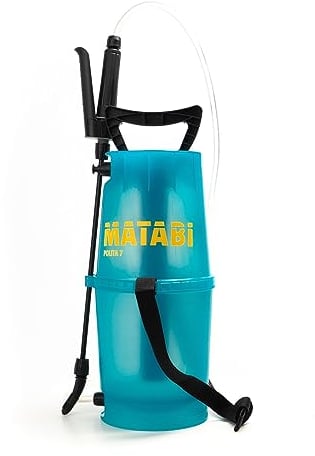 Matabi Polita 7 - Pulverizador Manual de Previa Presión - Capacidad 5L - Ideal para Jardinería, Huerto y Plantas - Boquilla Regulable y Lanza de Fibra de Vidrio - Depósito Translúcido