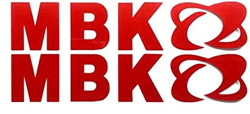 2 Teile/Satz Motorrad Refit Aufkleber personalisierte Motorrad MBK Logo dekorative reflektierende Abziehbilder for MBK Motorrad (Color : Red)