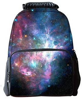 Schulranzen für Mädchen und Jungen, Galaxie-Universum, wasserdicht, extra langlebig, lässiger Laptop-Rucksack für Kinder/Studenten/Erwachsene, Galaxy Blue - F (45,7 cm Version)