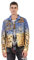 Cipo & Baxx Herren Jeansjacke Jacke Ausgefallen Nieten Graffiti Design Übergangsjacke Freizeit CJ265 Blau-Gold M