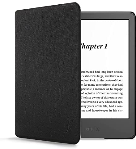 Forefront Cases Custodia per Amazon Kindle (16 GB) 6 (11a Generazione 2024 e 2022) - Protettiva Custodia per Kindle (16 GB) - Smart Auto Sveglia Sonno Funzione - Sottile, Leggero Cover - Nero