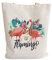 ZHOUHONG Tote Bag Flamant Bleu Rose Sac Tissu Grande Capacité Tote Bag Enfant avec Fermeture Eclair Sac en Tissu Durable Sac en Toile Sac Toile Réutilisable Tote Bag Personnalisable 25x30cm