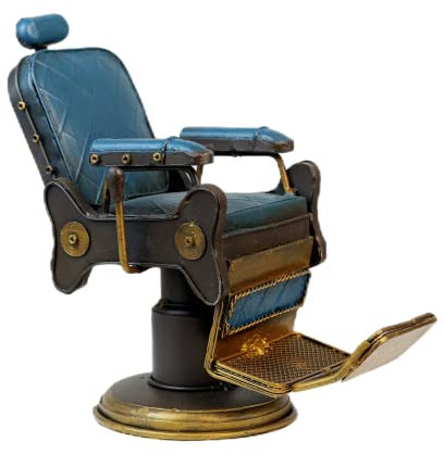 VANLAXY Mini-Friseurstuhl, Modell Miniatur, Vintage, Friseurstuhl, Retro-Haarschnitt, Eisen, Handwerk, kreatives Handwerk, rustikaler Friseurstuhl, Modell, Zuhause, Desktop, Basteln, Dekoration,