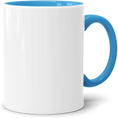 Lot de 12 tasses de sublimation sans impression de qualité AAA | Individuelles ou en lot | Tasse photo pour impression par sublimation thermique | Tasses vides pour presse à chaleur (bleu clair)
