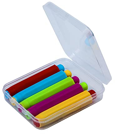 5stk Kreidestifte Halter, Verstellbarer kreidehalter für tafelkreide Aufbewahrungskoffer in Rot Rosa Blau Gelb Grün für Lehrer Schüler Büro Klassenzimmer (Kreide Nicht im Lieferumfang Enthalten)