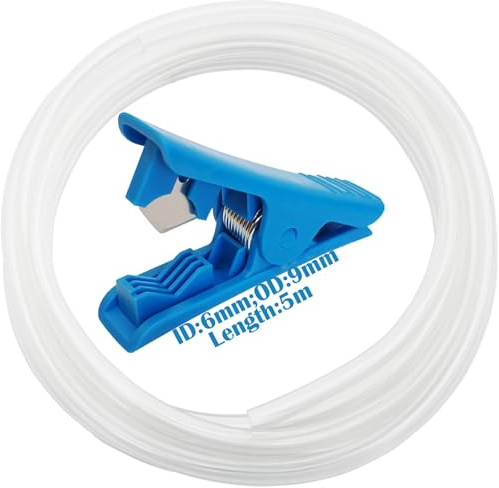 CESFONJER Tuyau PVC 5 mètres, Transparent Flexible épaissi 6mm ID× 9mm OD, Souple Antigel avec 1 coupe-tube