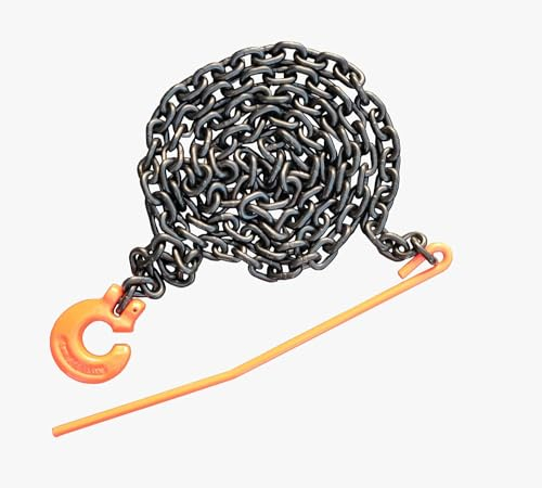 Forstkette Rückekette Chokerkette 8mm 4000daN Forsthaken Durchstecknadel Chokerkette GK8 Nutzlänge: 3m schwarz lackierte Kette nach EN818-2 hochfest und geprüft