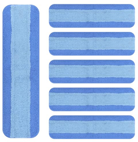 E Cloth 6 Pack Deep Clean Mop Refill Pads - Washable Microfiber Replacement Pads for All Floors (Blue)